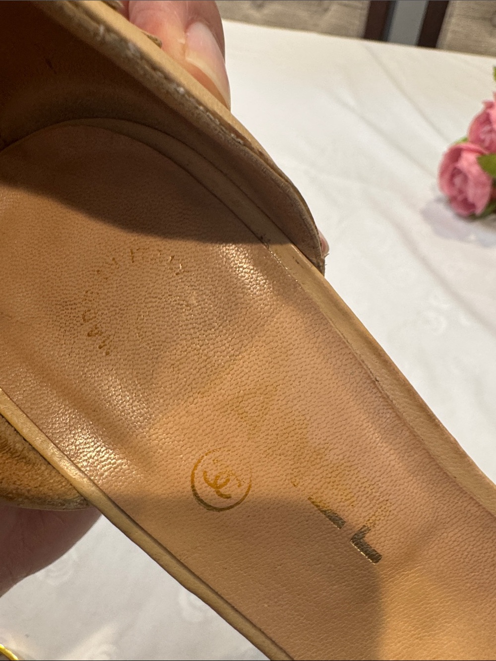 Authentic CHANEL Beige and Black Two-Tone Mary Jane Block Heel Pumps - Picture 7 of 14